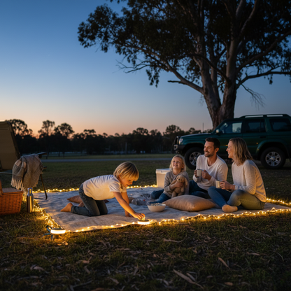 CampGlow Camping String Lights | USB Rechargeable 10m