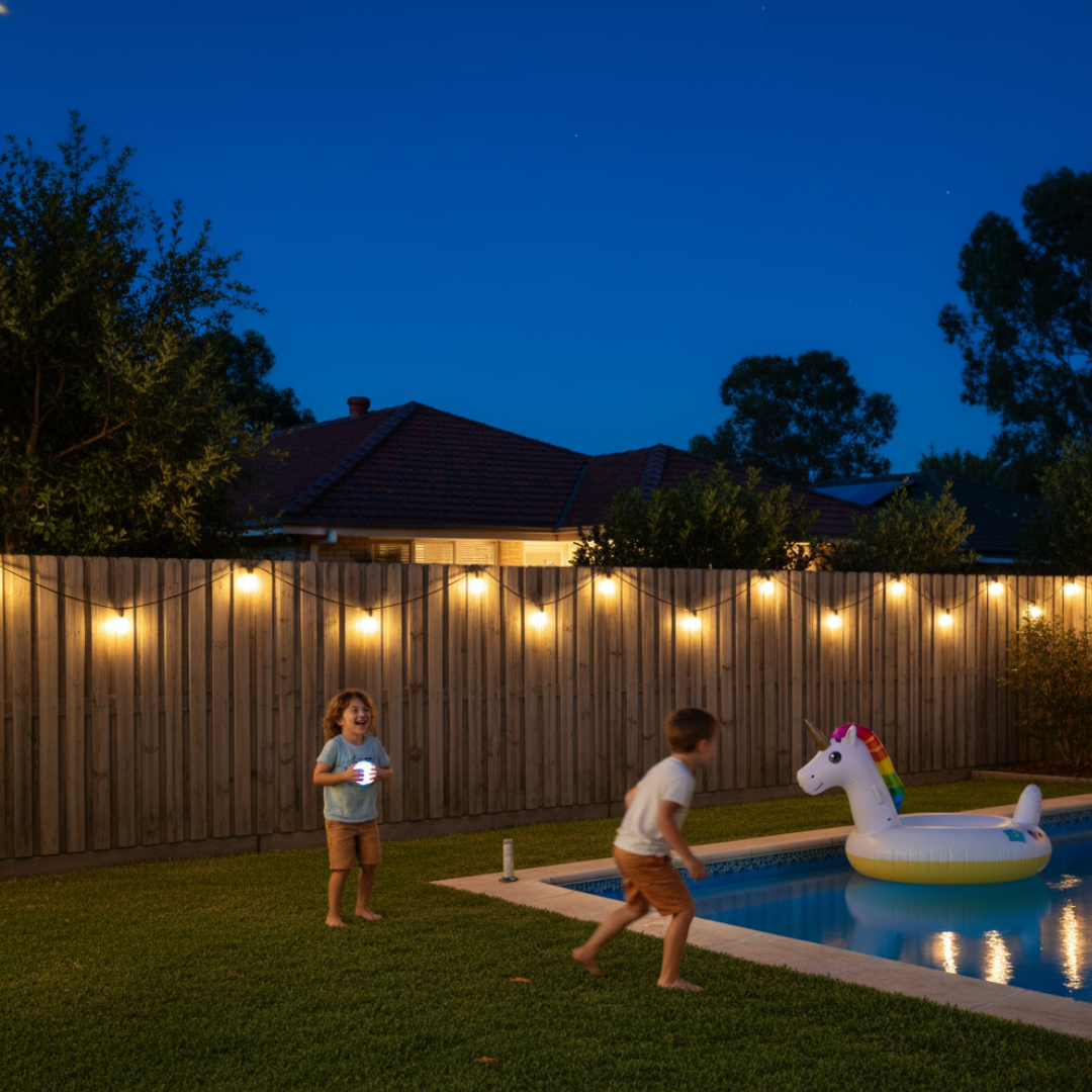 HavenString Outdoor Solar Festoon Lights 15m