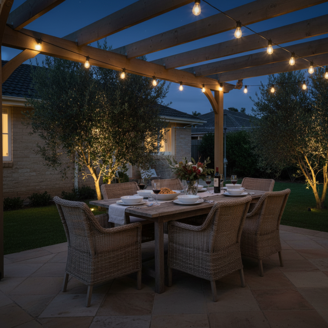 HavenString Outdoor Solar Festoon Lights 15m