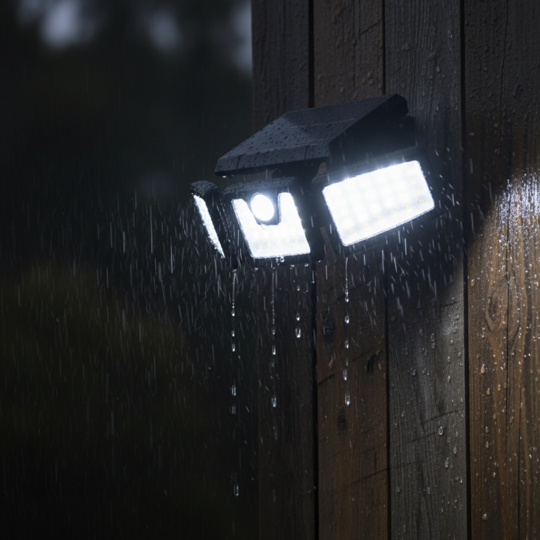 PorchPilot 3-Head Solar Motion Wall Light