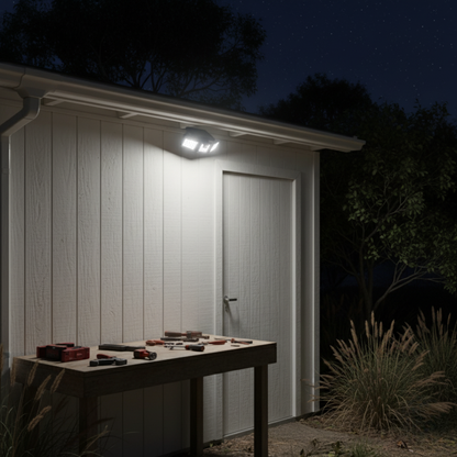 PorchPilot 3-Head Solar Motion Wall Light