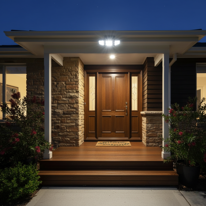 PorchPilot 3-Head Solar Motion Wall Light