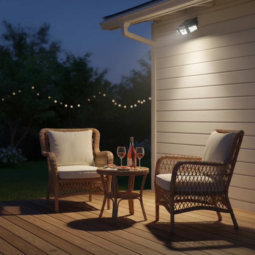 PorchPilot 3-Head Solar Motion Wall Light