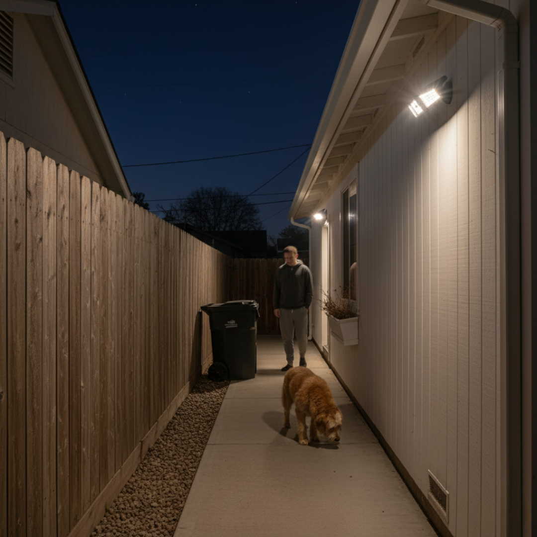 PorchPilot 3-Head Solar Motion Wall Light