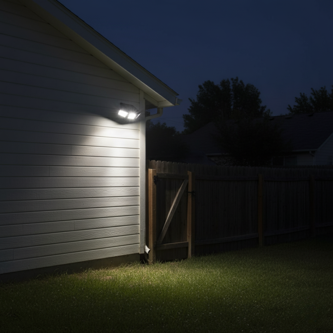 PorchPilot 3-Head Solar Motion Wall Light