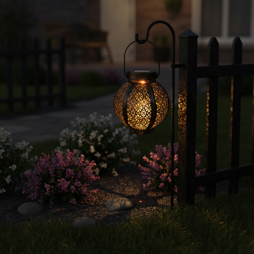 Sunlace Moroccan Solar Lantern — a patterned, warm glow for Australian evenings