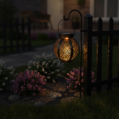 Sunlace Moroccan Solar Lantern — a patterned, warm glow for Australian evenings