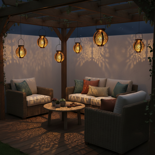 Sunlace Moroccan Solar Lantern — a patterned, warm glow for Australian evenings