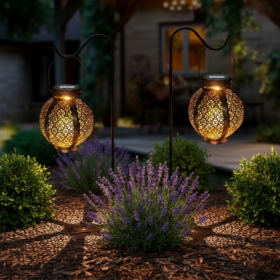 Sunlace Moroccan Solar Lantern — a patterned, warm glow for Australian evenings