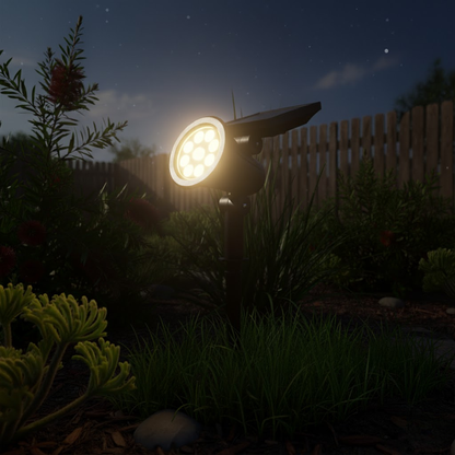 VistaBeam Outdoor Solar Garden Spotlight | Waterproof
